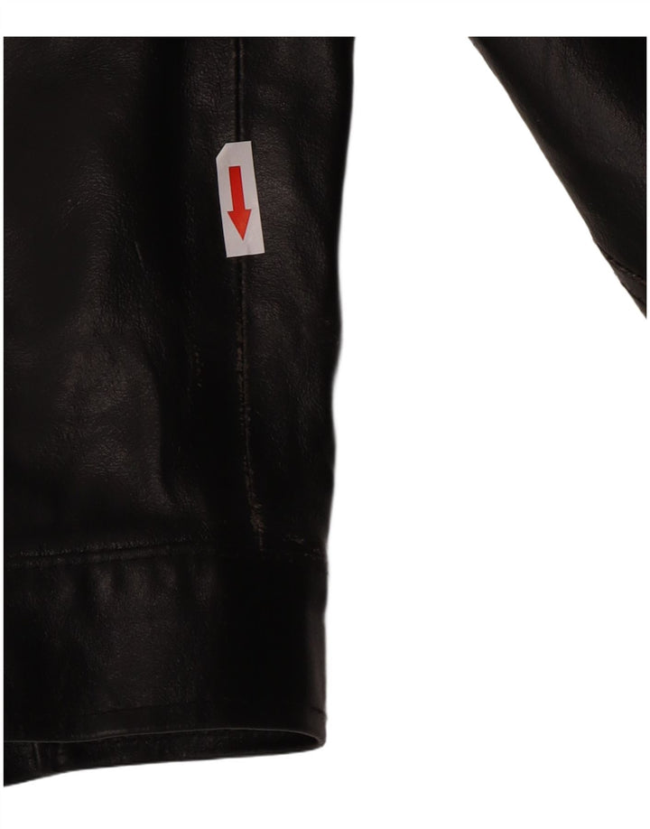 Jaqueta de couro masculina vintage EU 48 couro preto médio