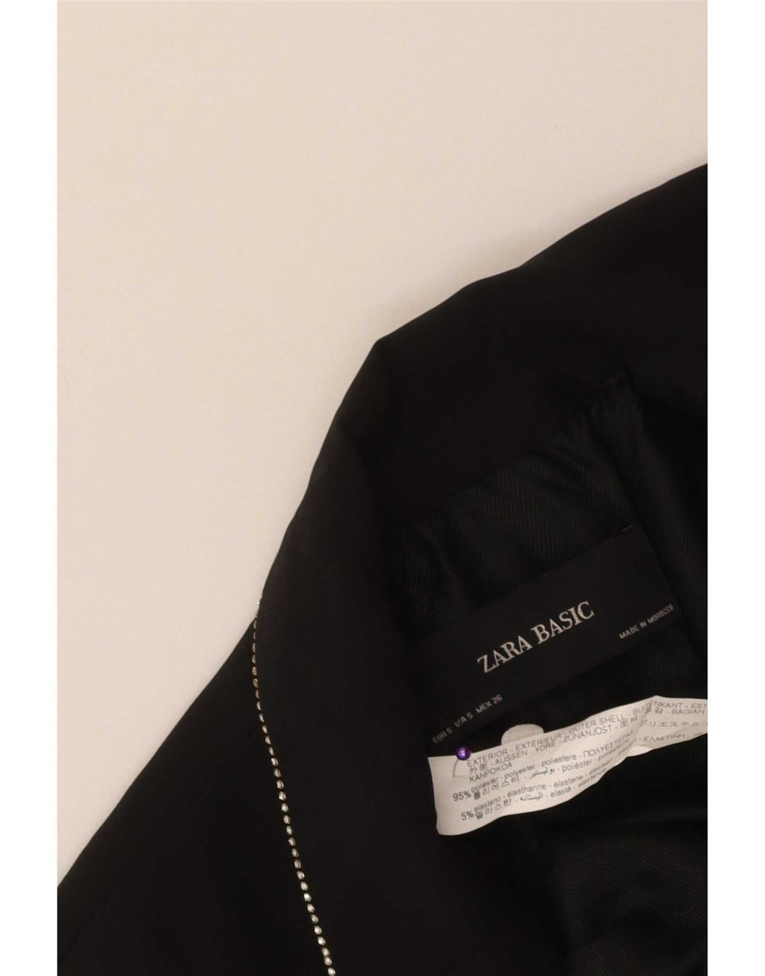 Sobretudo feminino sem mangas Zara UK 10 pequeno poliéster preto