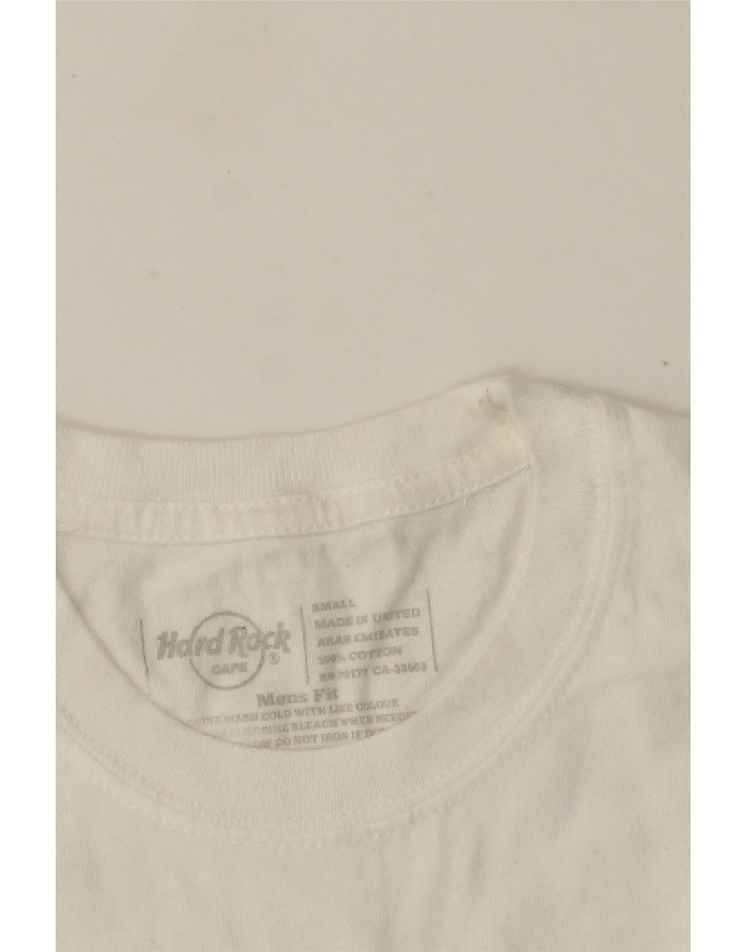 Camiseta masculina com estampa agradável do Hard Rock Cafe, top pequeno de algodão branco