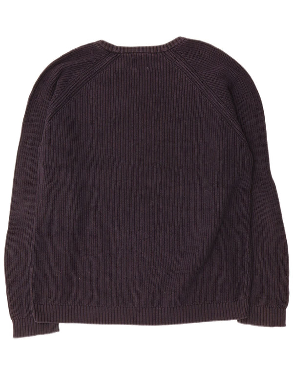 Zara Suéter masculino com gola redonda XL Algodão azul marinho