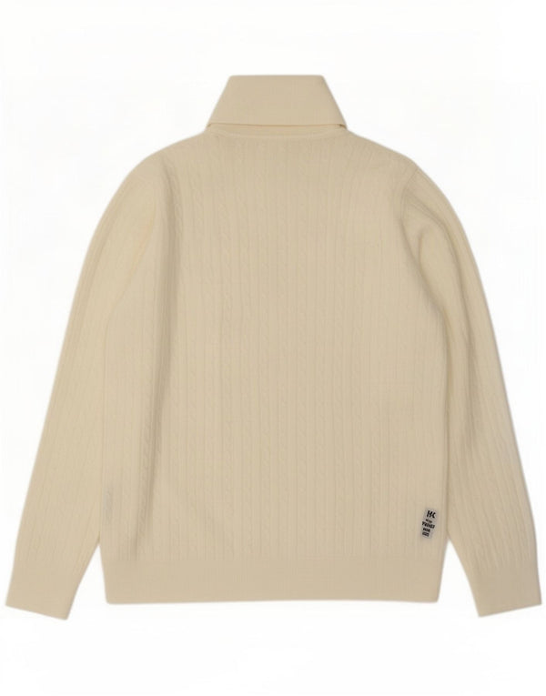 Suéter feminino Marks & Spencer com gola redonda, tamanho UK 16, grande, branco