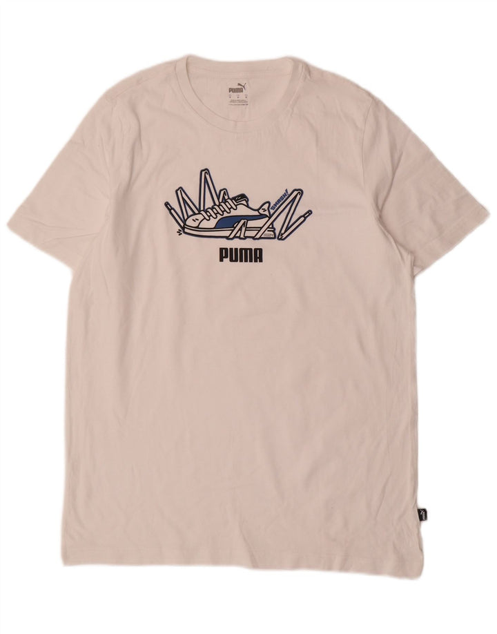 Puma Camiseta Masculina Graphic Top Médio Branco