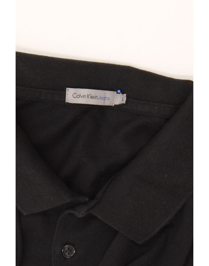 Camisa polo masculina Calvin Klein Jeans grande preta