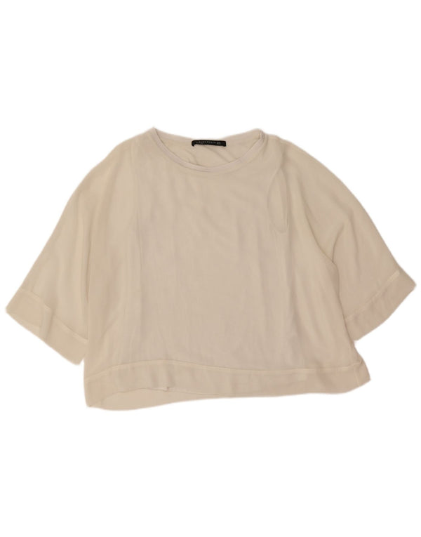 Blusa oversized feminina Zara UK 14 poliéster branco médio