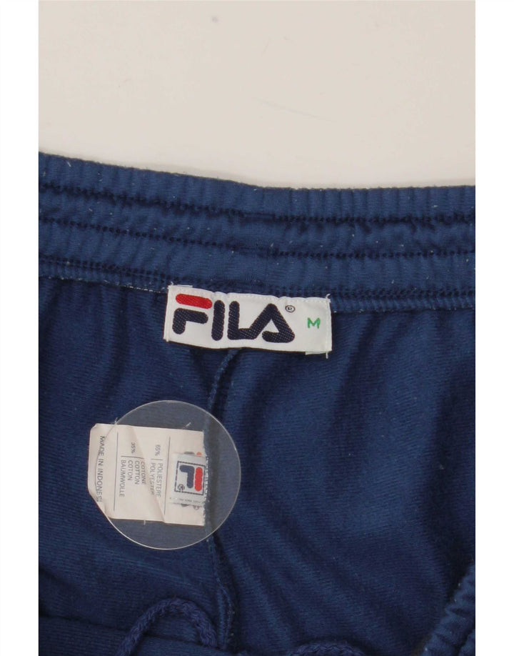 Calça de treino masculina Fila médio azul colorblock poliéster
