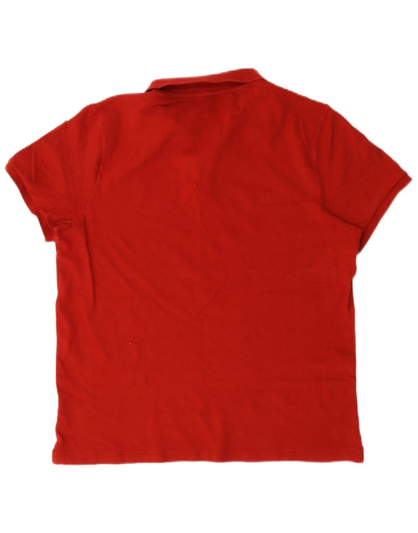 Camisa polo masculina Abercrombie & Fitch grande algodão vermelho