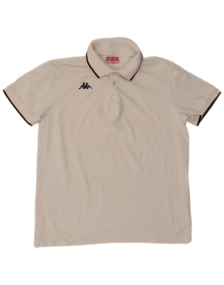 Camisa polo masculina Kappa grande branca