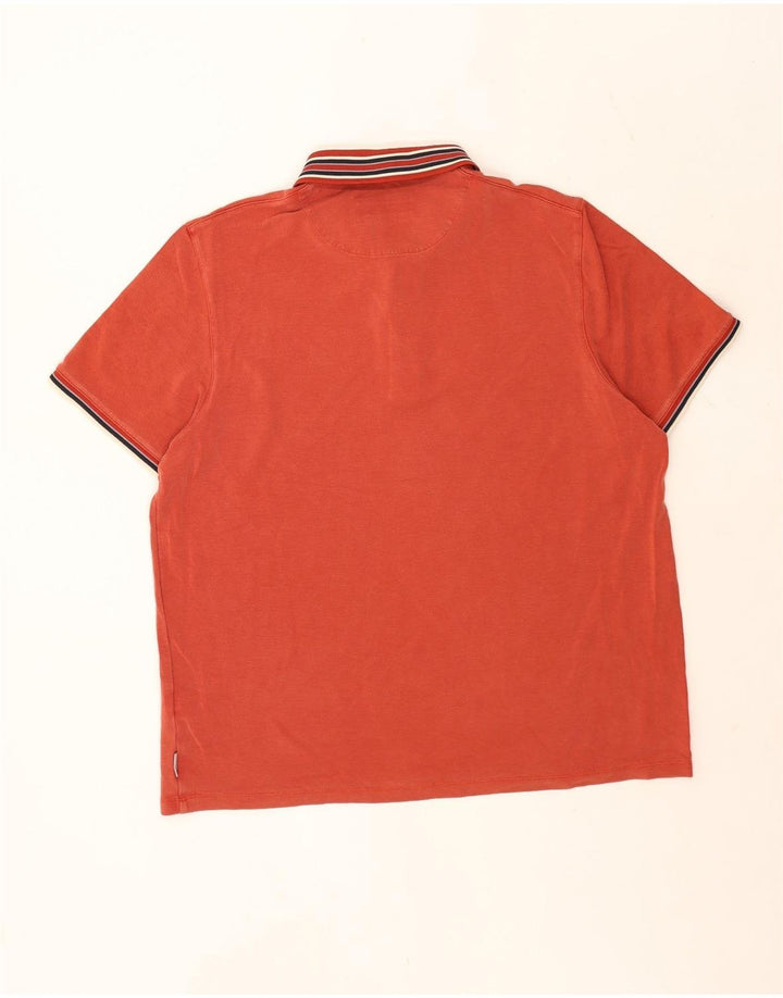 Camisa polo masculina Ted Baker XL laranja listrada Lyocell