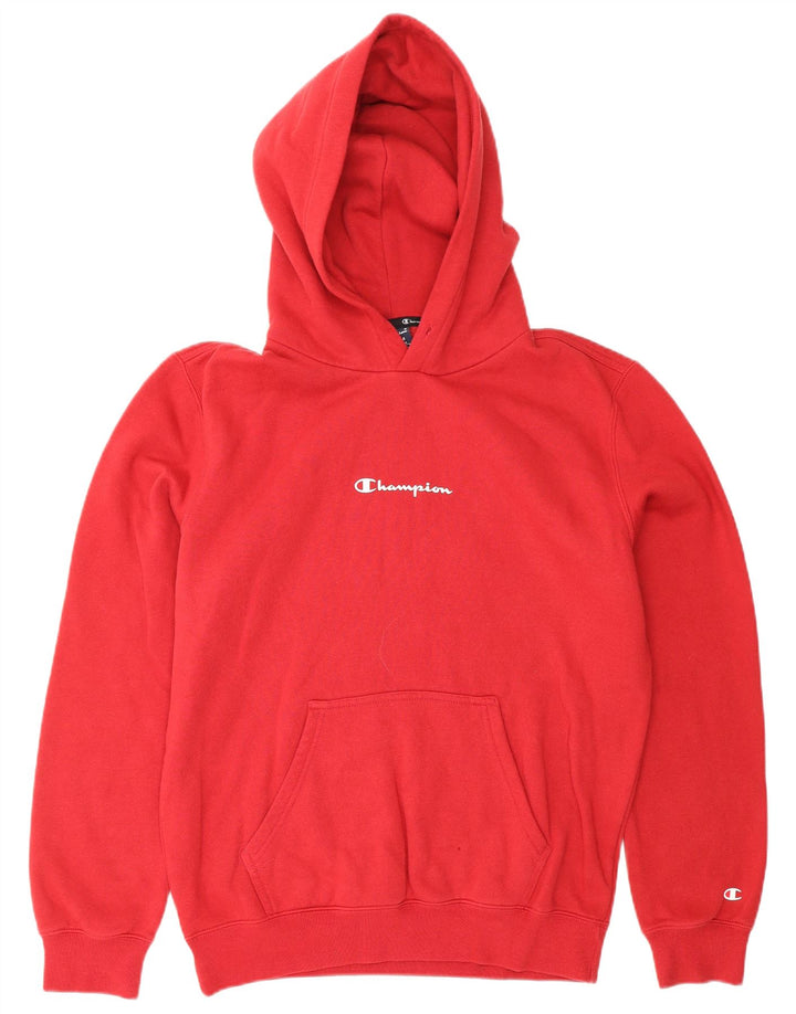 CHAMPION Suéter masculino com capuz médio algodão vermelho