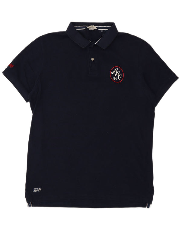 Camisa polo masculina SUPERDRY grande algodão azul marinho