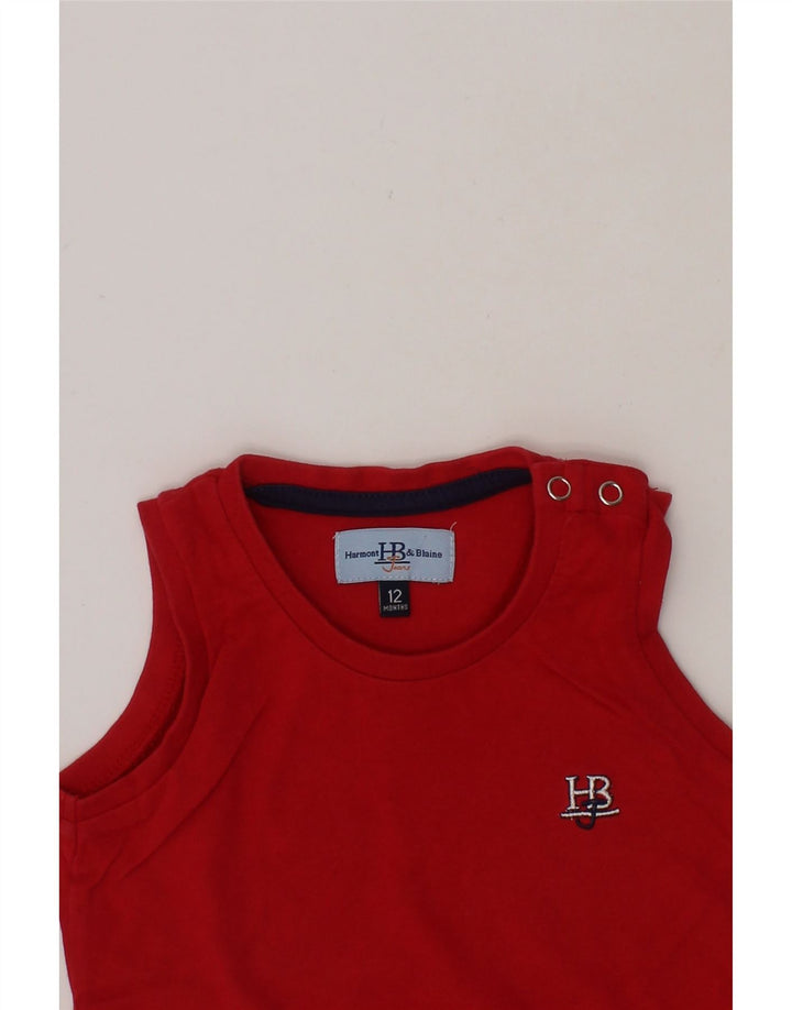 HARMONT & BLAINE Baby Boys Vest Top 9-12 Months Red Cotton Vintage Harmont & Blaine and Second-Hand Harmont & Blaine from Messina Hembry 