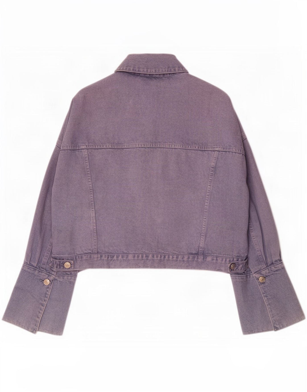 Jaqueta jeans oversized feminina Zara Reino Unido 14 algodão roxo médio