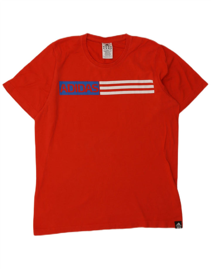 Adidas Mens Graphic T-Shirt Top Médio Algodão Vermelho