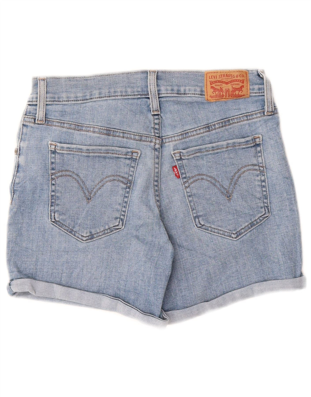 Shorts jeans feminino de cintura média LEVI'S W26 pequeno azul