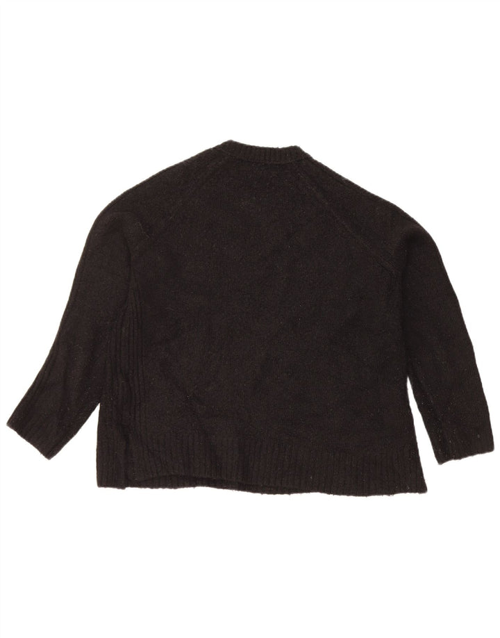 Suéter feminino Marks & Spencer com gola redonda e gola redonda Reino Unido 14 médio preto