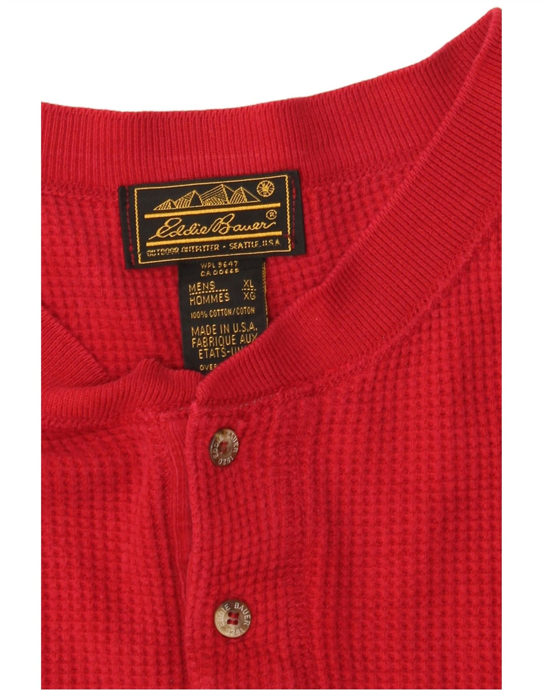 EDDIE BAUER Camiseta masculina de ajuste solto Top XL de algodão vermelho
