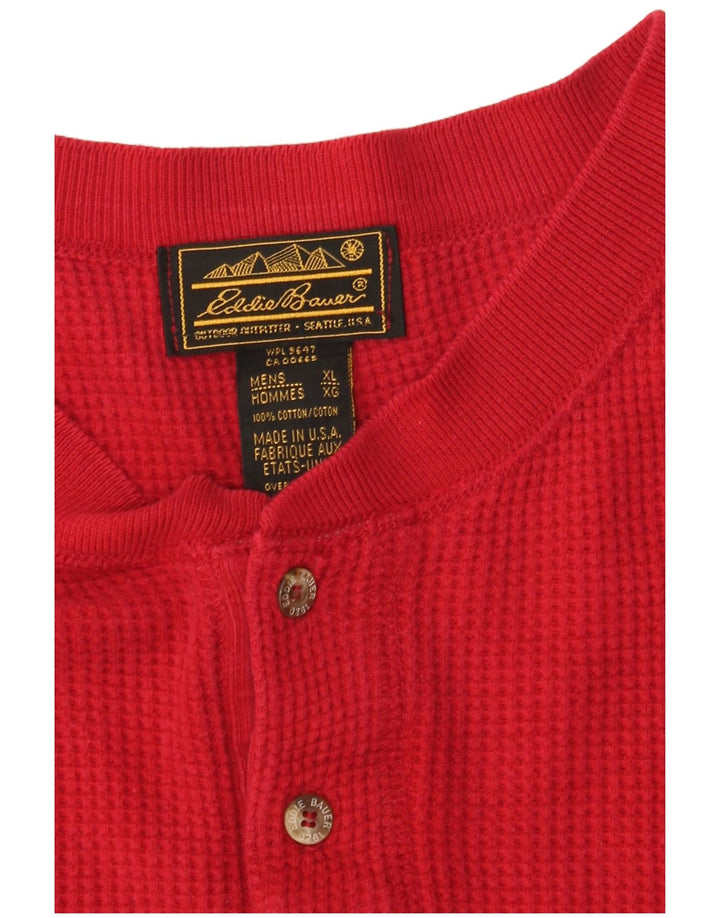 EDDIE BAUER Camiseta masculina de ajuste solto Top XL de algodão vermelho