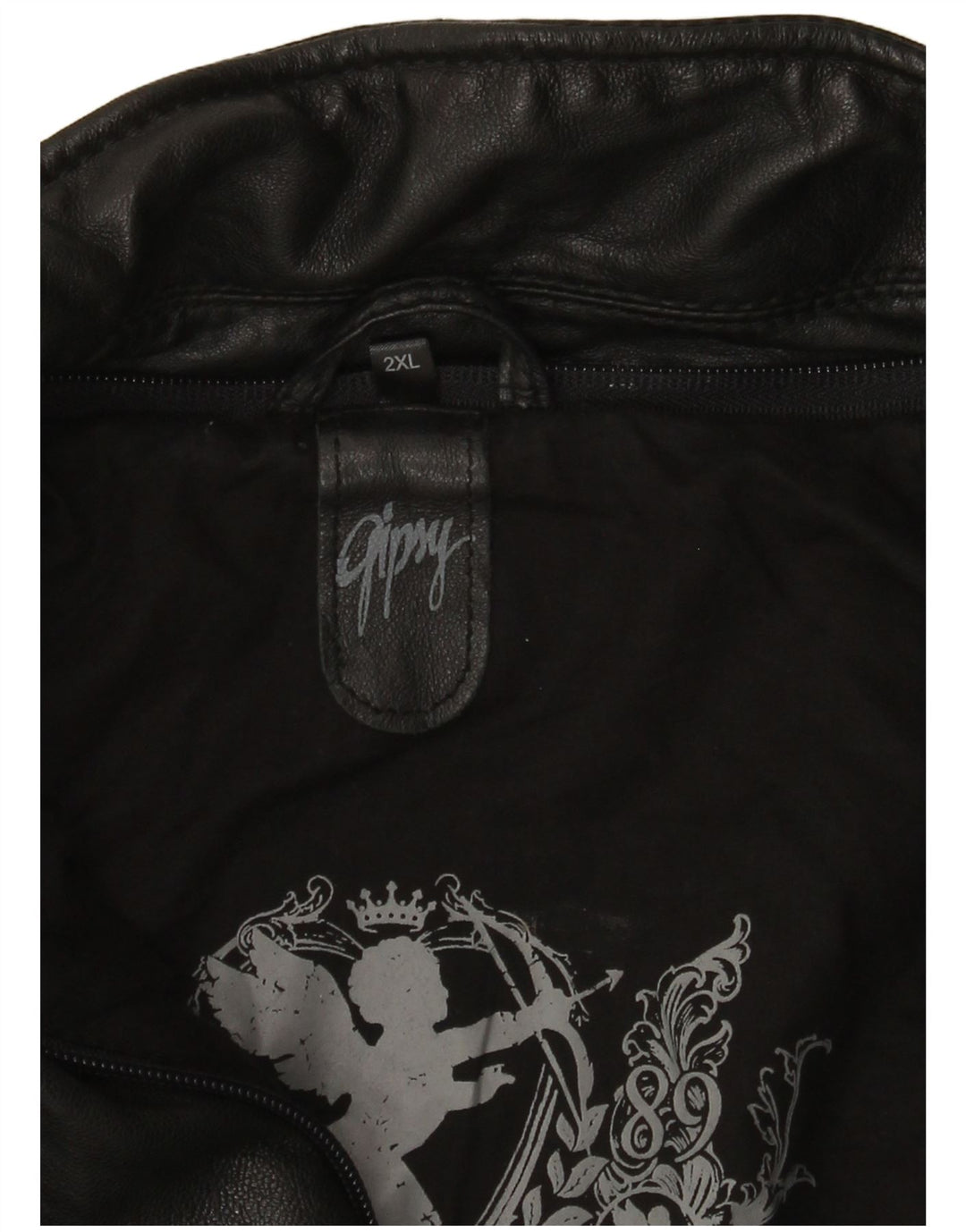 Jaqueta feminina de couro Gipsy para motociclista UK 20 2XL preta