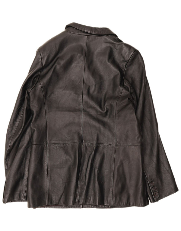 Jaqueta blazer feminina de couro com 4 botões da Conbipel IT 48 XL preta