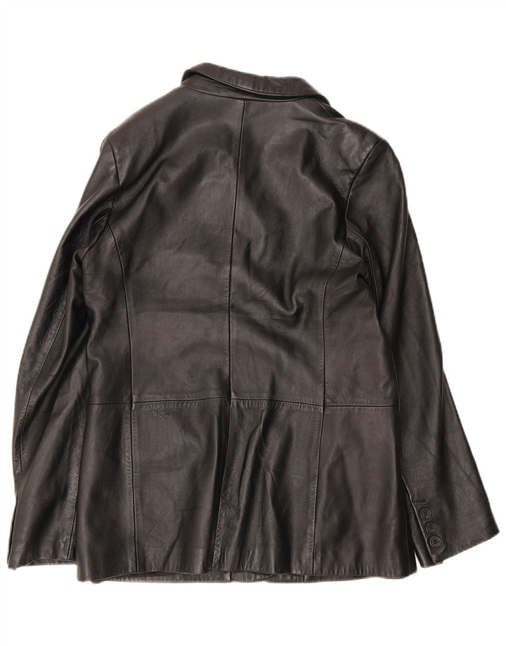 Jaqueta blazer feminina de couro com 4 botões da Conbipel IT 48 XL preta