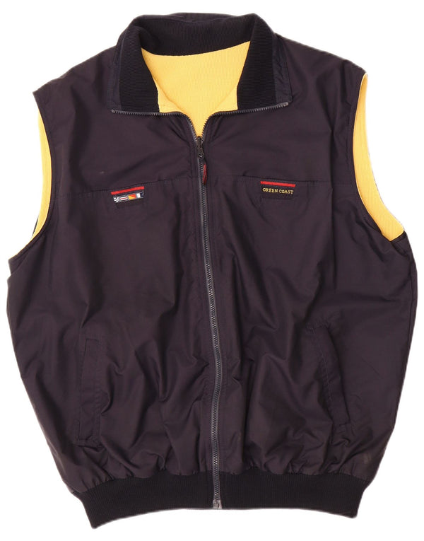 Colete reversível masculino Green Coast UK 44 2XL poliuretano azul marinho