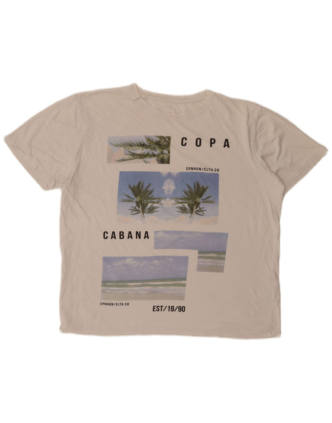 JACK & JONES Camiseta masculina gráfica Top XL algodão branco