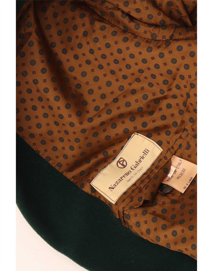 Jaqueta blazer masculina Nazareno Gabrielli com peito duplo IT 52 XL lã verde