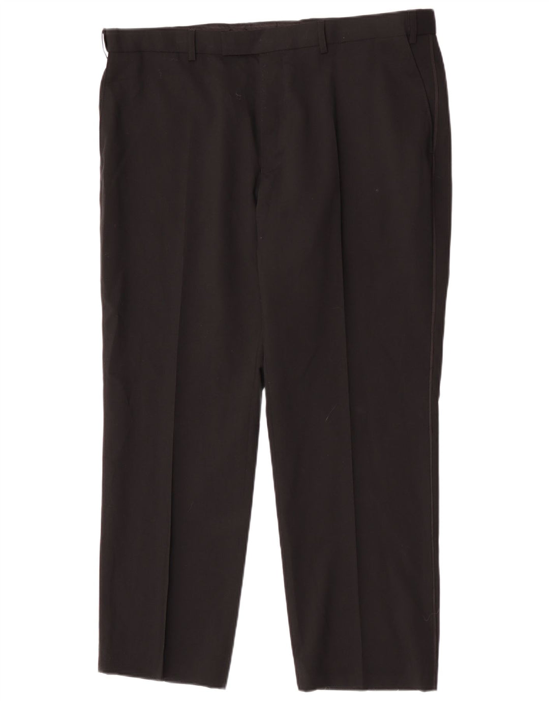 Calça masculina de ajuste regular Marks & Spencer W40 L29 lã preta
