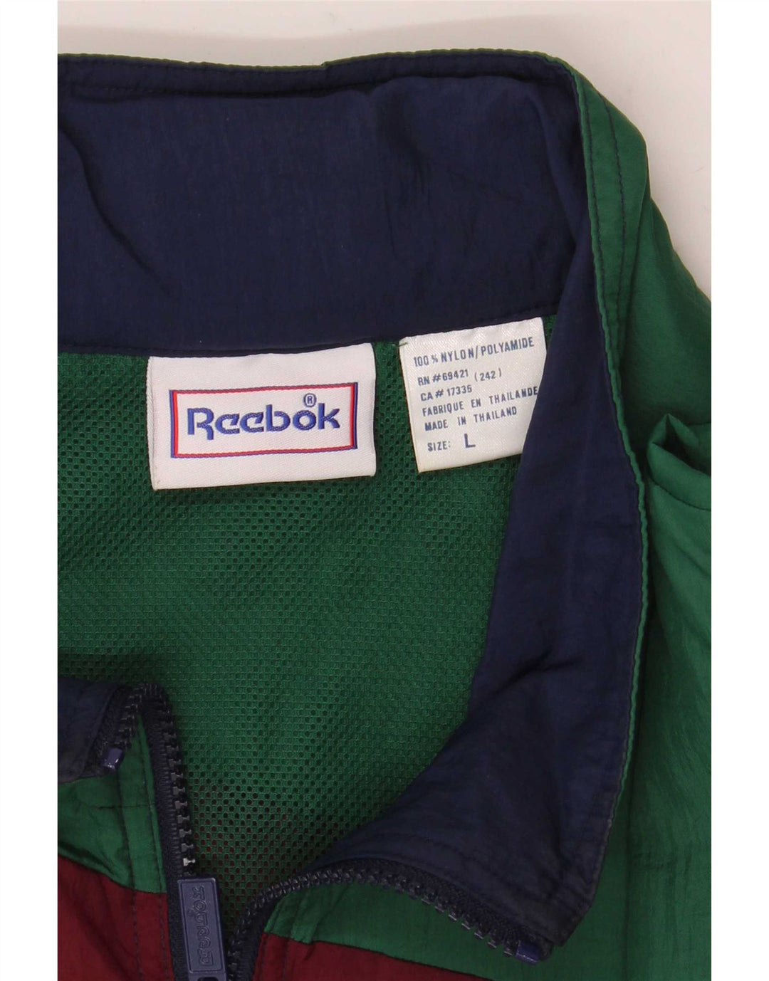 Reebok Mens Tracksuit Top Jacket UK 40 Grande bloco colorido multicolorido