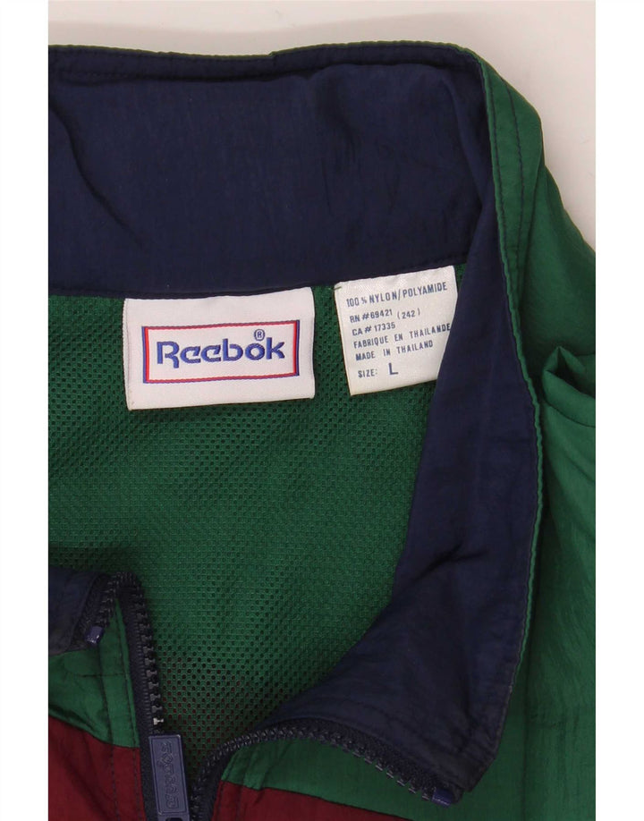 Reebok Mens Tracksuit Top Jacket UK 40 Grande bloco colorido multicolorido