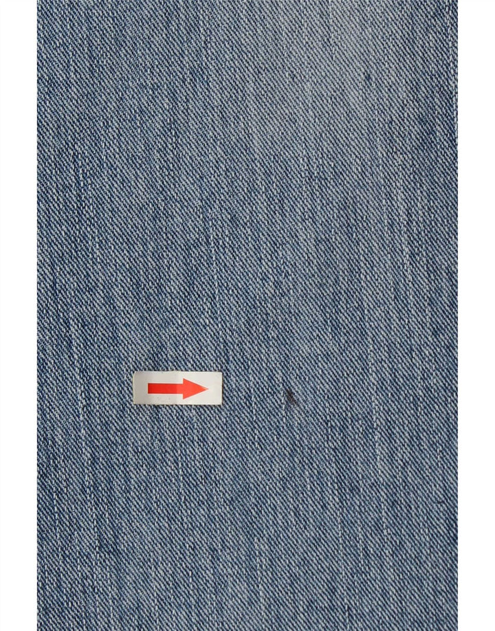 Jeans feminino vintage queimado IT 40 pequeno W27 L31 azul