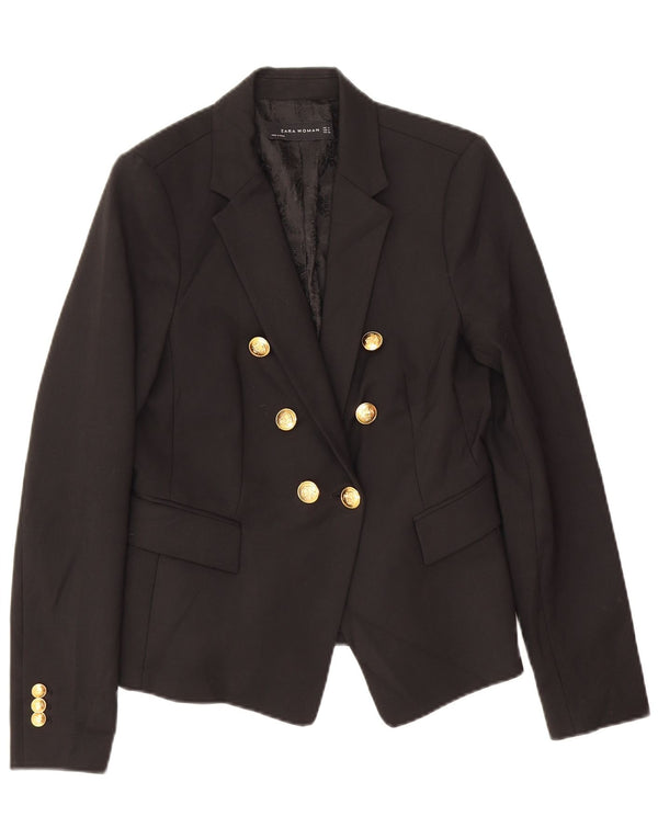Jaqueta blazer feminina Zara com peito duplo Reino Unido 12 médio preto