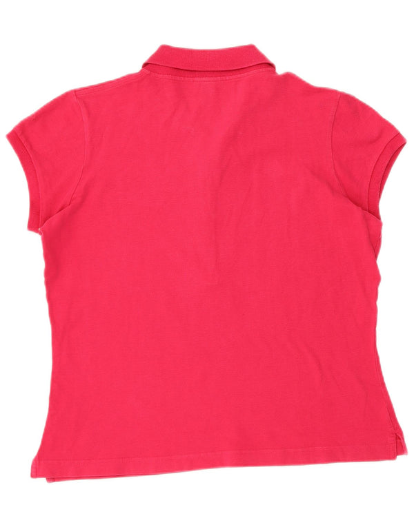 Camisa polo feminina Gant Reino Unido 14 grande algodão vermelho