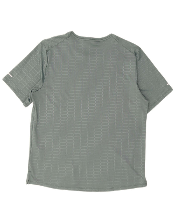 Camiseta masculina Nike Dri Fit Top cinza médio xadrez poliéster