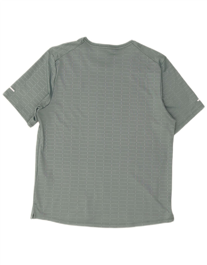 Camiseta masculina Nike Dri Fit Top cinza médio xadrez poliéster