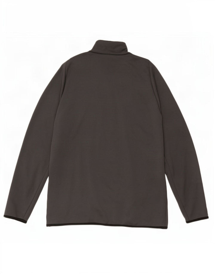 Pulôver masculino Nike Dri Fit com decote em zíper, moletom grande cinza poliéster