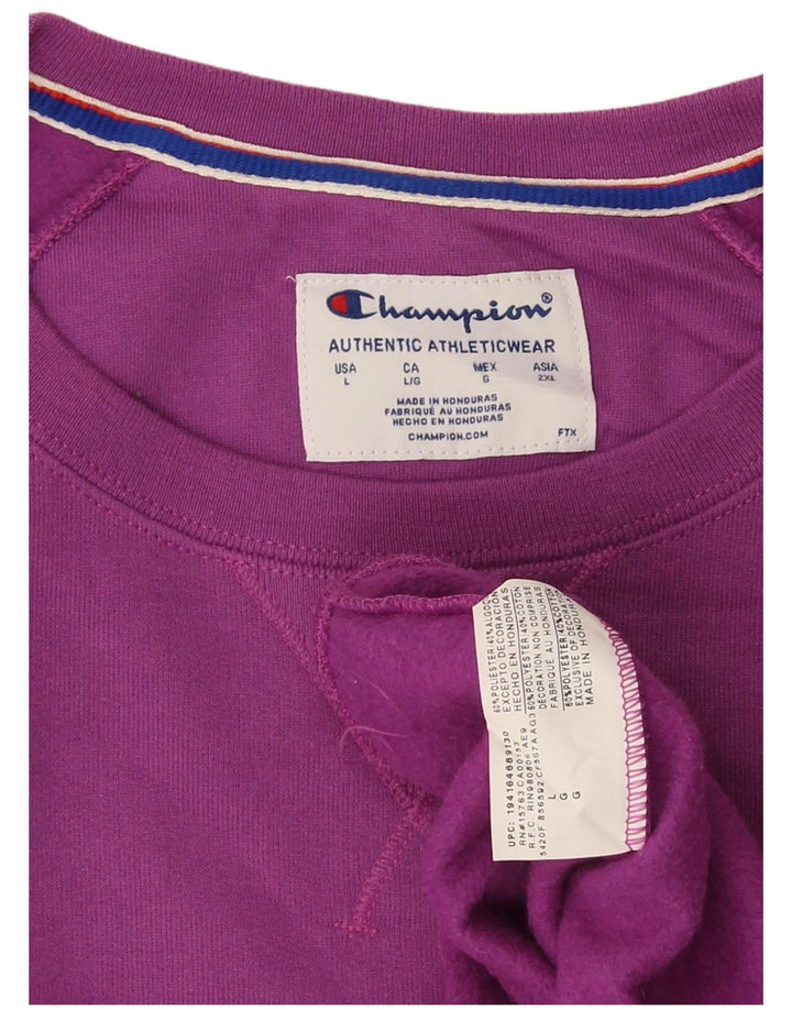 Jumper de moletom gráfico feminino Champion UK 16 grande roxo poliéster