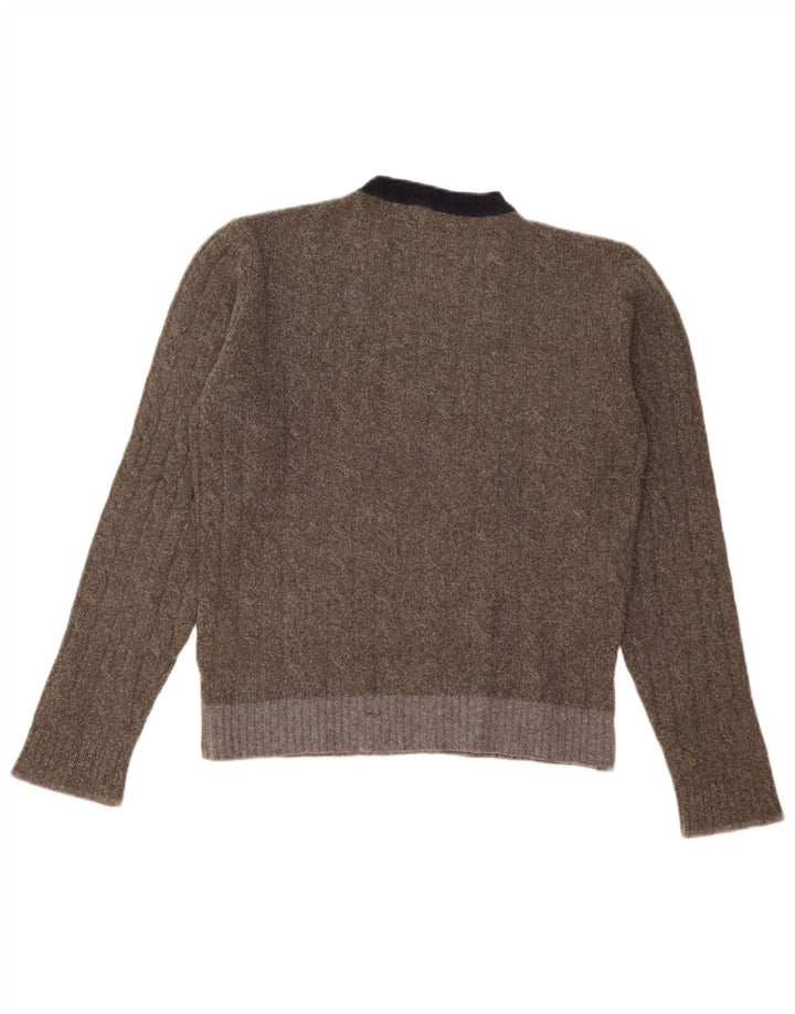 Suéter masculino Dkny com gola redonda e lã colorblock cinza pequeno