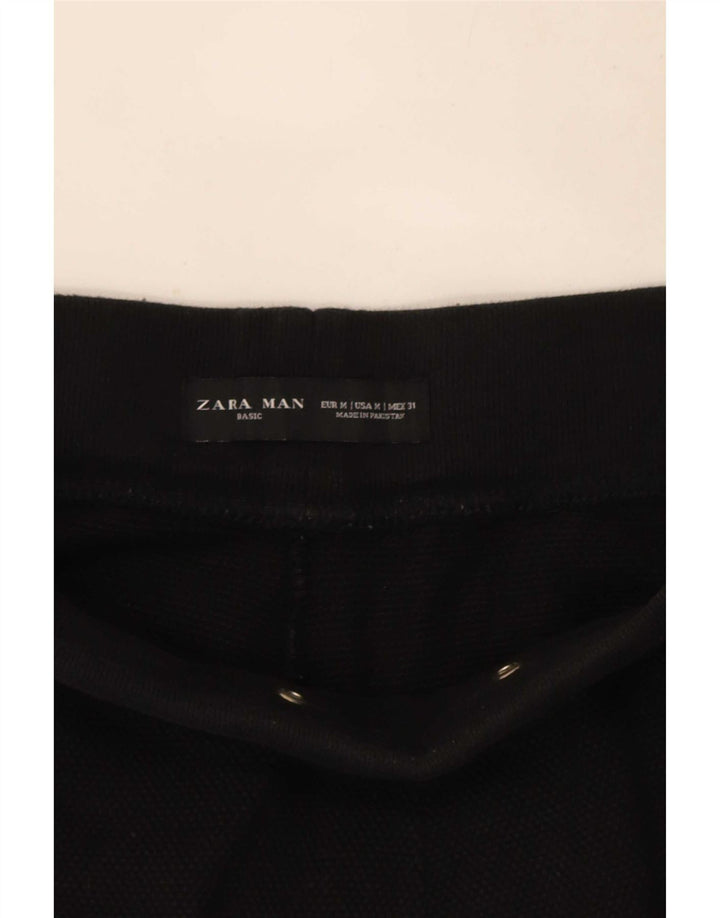 Zara Calça de treino masculina Joggers médio preto algodão