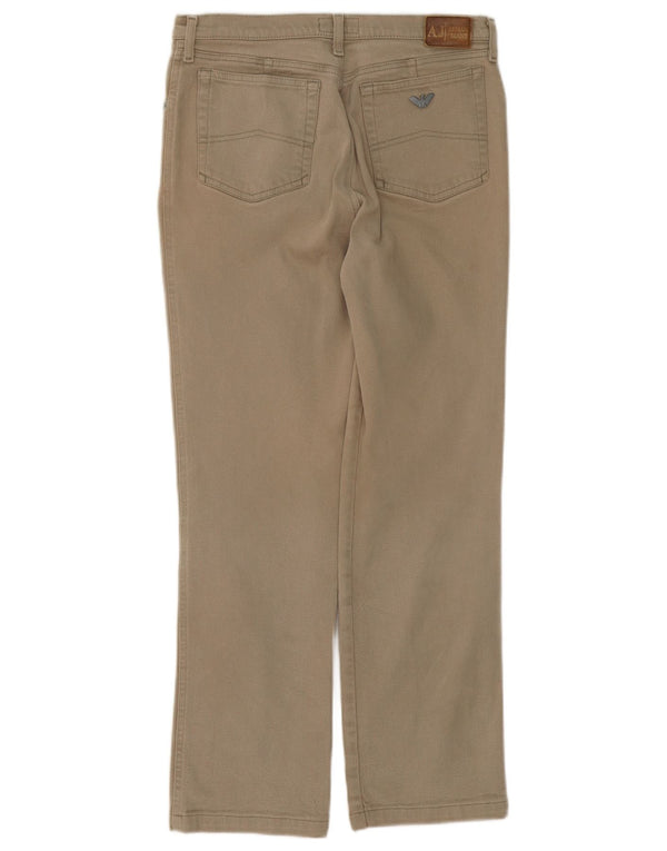 Calça feminina reta casual Armani W29 L28 algodão bege