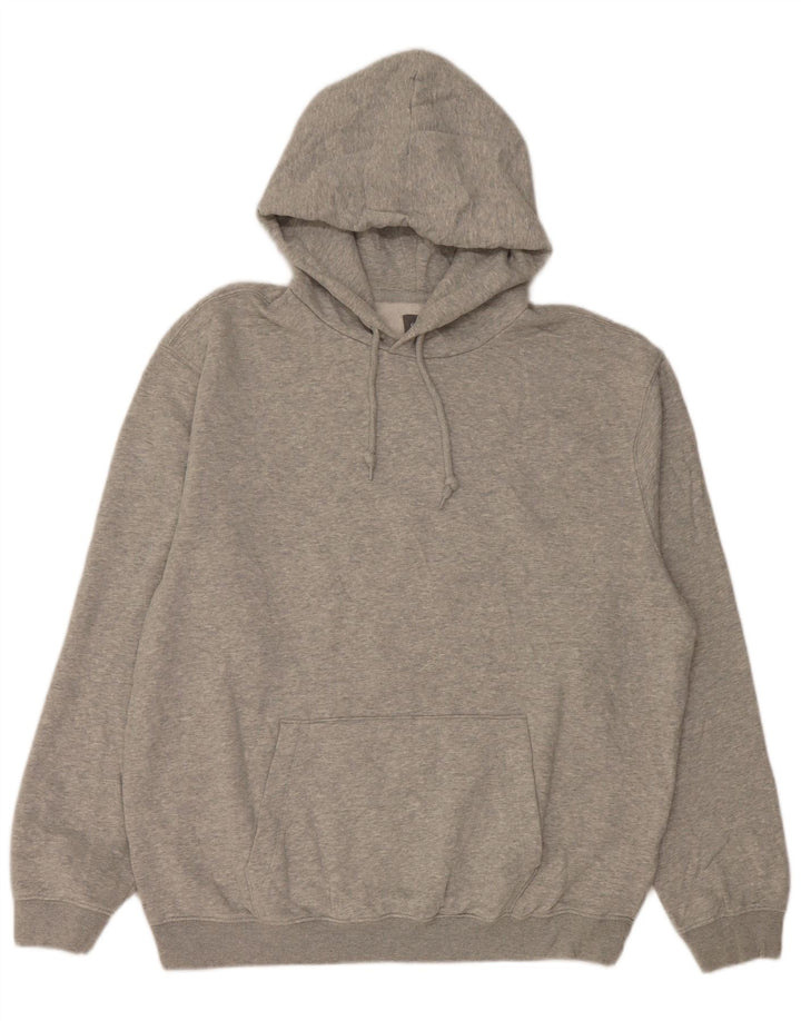 Suéter masculino com capuz Gap grande algodão manchado cinza