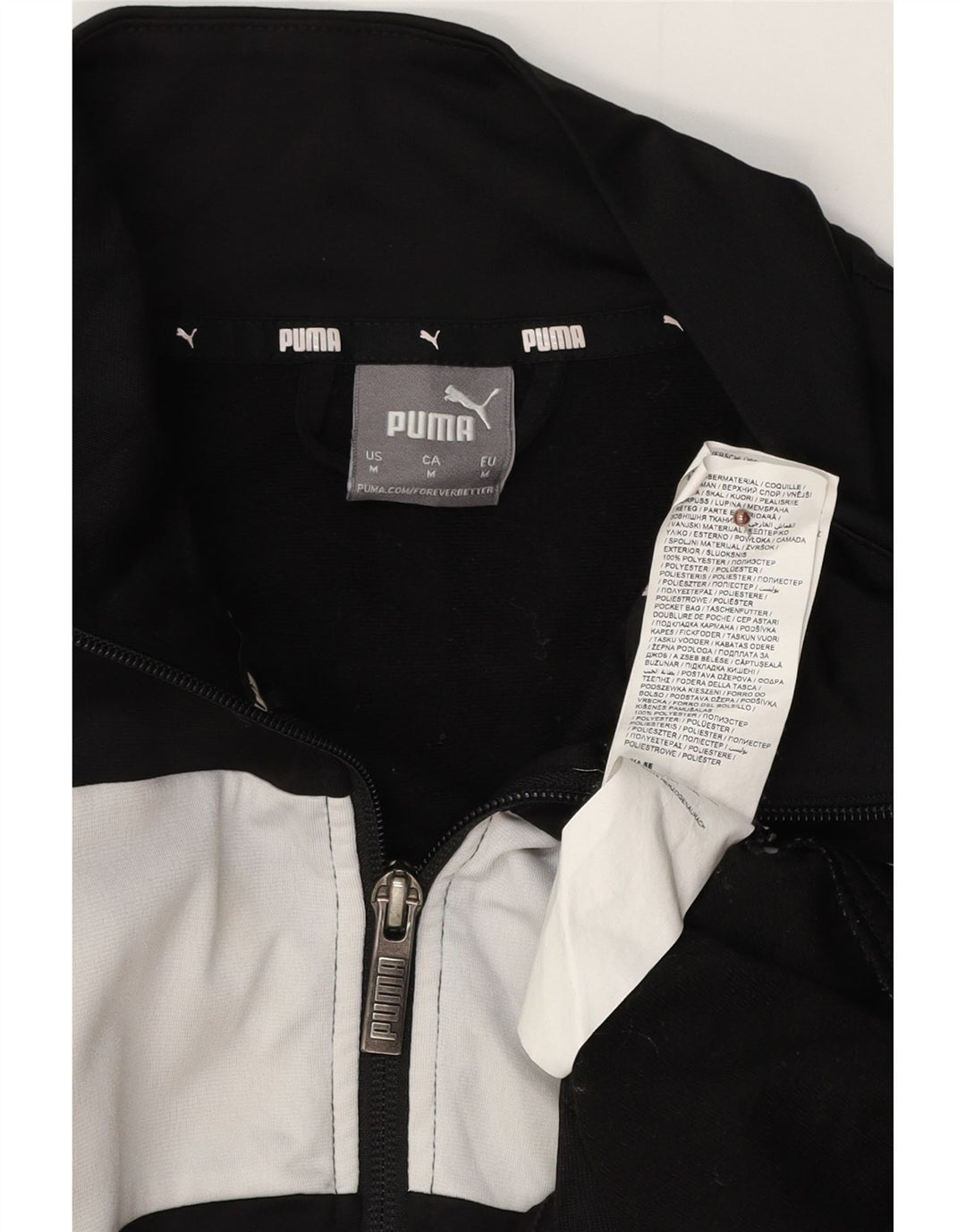 PUMA Mens Tracksuit Top Jacket Médio Preto Colourblock Poliéster