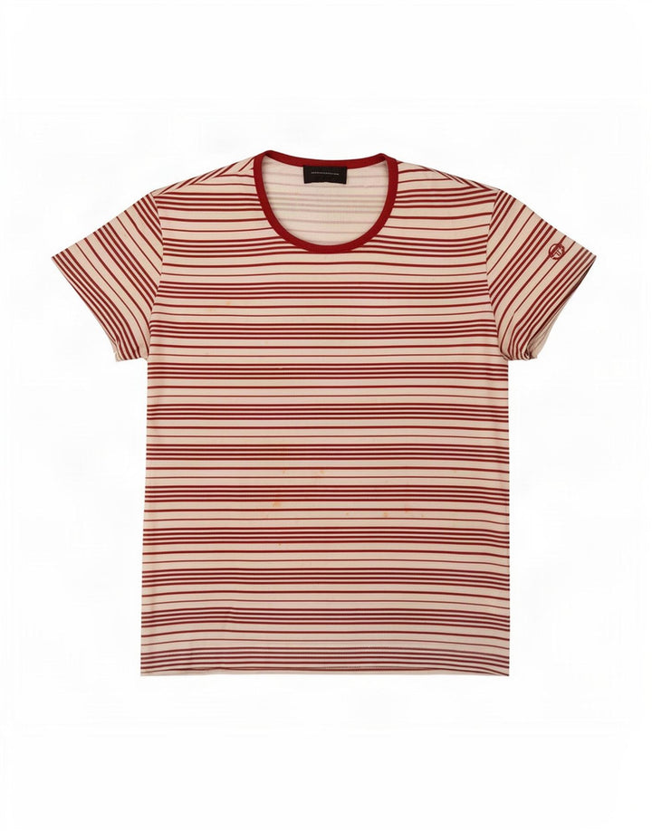 Camiseta feminina Sergio Tacchini Top IT 44 poliéster listrado branco médio