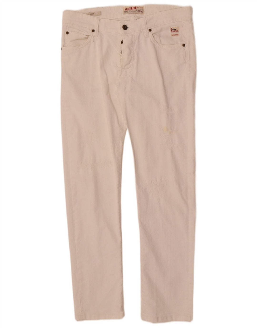 Calça jeans feminina Roy Rogers W34 L30 algodão branco