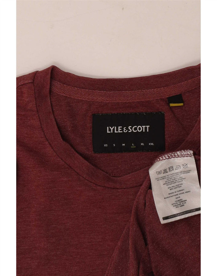Camiseta masculina Lyle & Scott grande poliéster cor de vinho