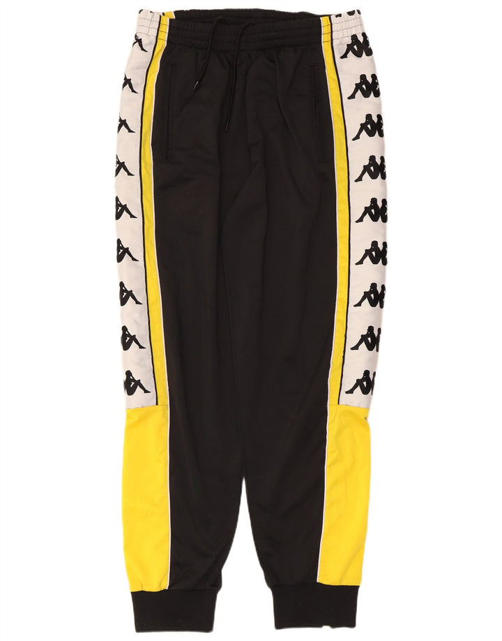 Calça de treino masculina Kappa Joggers grande poliéster colorblock preto