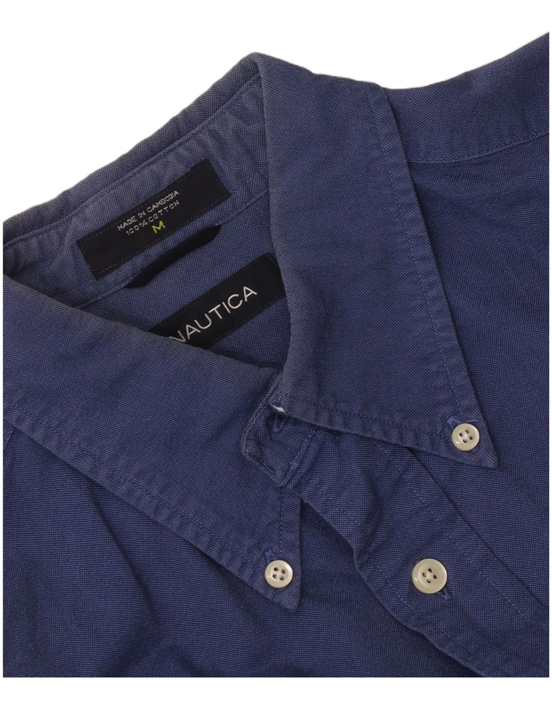Camisa masculina Nautica de algodão azul médio