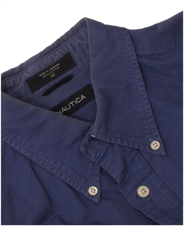 Camisa masculina Nautica de algodão azul médio