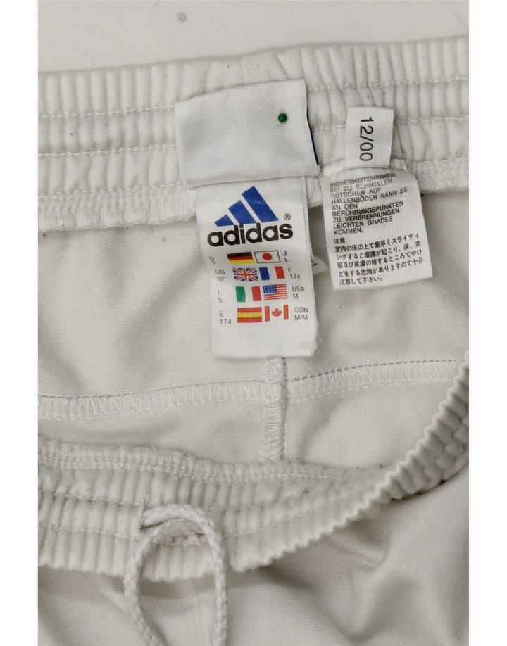 Calças de treino masculinas ADIDAS poliéster branco médio