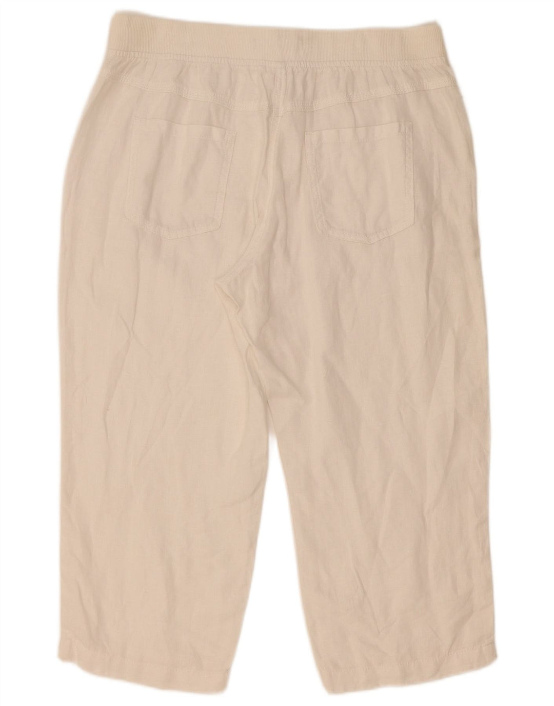 Calça capri reta feminina Marks & Spencer W32 L21 linho branco